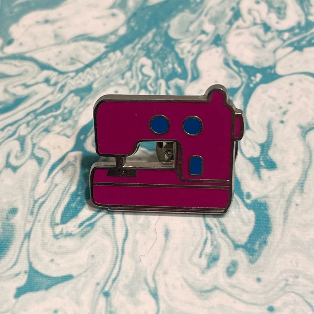 Pink Sewing Machine Enamel Pin